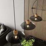 mini: Żyrandol KOBE japandi czarny E27 15W LED (5)
