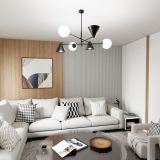 mini: Żyrandol HERMES nowoczesny czarny E14 10W LED (2)