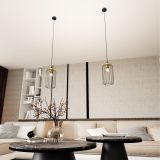 mini: Lampa wisząca VANDER nowoczesna czarna / złota E27 15W LED (2)