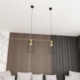 mini: Lampa wisząca VANDER nowoczesna czarna / złota E27 15W LED (4)