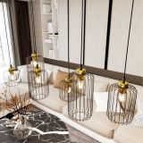 mini: Lampa wisząca VANDER nowoczesna czarna / złota E27 15W LED (4)
