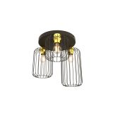 mini: Lampa sufitowa BARN nowoczesna czarna / złota E27 15W LED (1)