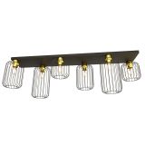 mini: Lampa sufitowa BARN nowoczesna czarna / złota E27 15W LED (2)