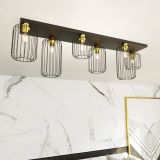 mini: Lampa sufitowa BARN nowoczesna czarna / złota E27 15W LED (4)