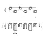 mini: Lampa sufitowa BARN nowoczesna czarna / złota E27 15W LED (5)