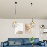 mini: Lampa wisząca NANDO nowoczesna czarna / złota E27 15W LED (2)