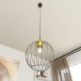 mini: Lampa wisząca NANDO nowoczesna czarna / złota E27 15W LED (3)
