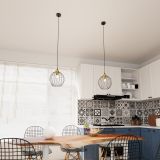 mini: Lampa wisząca NANDO nowoczesna czarna / złota E27 15W LED (4)