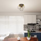 Lampa sufitowa NEST nowoczesna czarna / złota E27 15W LED