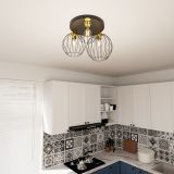 Lampa sufitowa NEST nowoczesna czarna / złota E27 15W LED