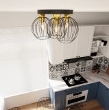 Lampa sufitowa NEST nowoczesna czarna / złota E27 15W LED