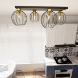 Lampa sufitowa NEST nowoczesna czarna / złota E27 15W LED