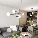 mini: Lampa wisząca ATRIA nowoczesna czarna E14 10W LED (2)