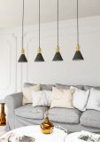 mini: Lampa wisząca ROSA nowoczesna czarna / złota E27 15W LED (4)