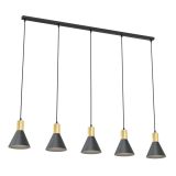mini: Lampa wisząca ROSA nowoczesna czarna / złota E27 15W LED (1)
