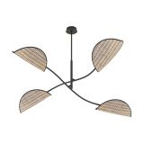 Lampa sufitowa LOTUS nowoczesna czarna E14 10W LED