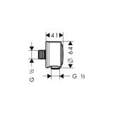 Przyłącze Węża Fixfit Classic DN15 Chrom 16884000 Hansgrohe