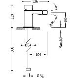 Bateria Bidetowa Slim 20212002 Tres