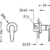 Bateria Prysznicowa Podtynkowa Class 20517701 Tres