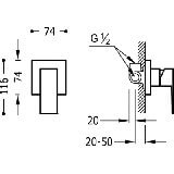 Bateria Prysznicowa Podtynkowa Cuadro 106177 Tres