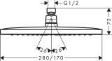 Głowica Prysznicowa Croma E 280 1 Jet 26257000 Hansgrohe