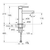 Bateria Umywalkowa Origin Czarny Mat A4255636 Vitra - OUTLET towar niepełnowartościowy