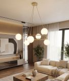 mini: Lampa wisząca AZURA nowoczesna beżowa E14 10W LED (4)