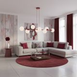 mini: Lampa wisząca MAGNUS nowoczesna burgundowa E14 10W LED (5)