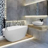 Zestaw Wanna Wolnostojąca Riva Snow White RIVA0001 157x70 Emporia + Stojak Łazienkowy Umbra + Dozownik Automatyczny Umbra + GRATISY