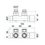 Zawór Termostatyczny Kątowy Biały 50mm VALKRO50SQUCU 01 Irsap - OUTLET towar niepełnowartościowy