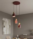 mini: Lampa wisząca MESI nowoczesna burgundowa GU10 8W LED (3)