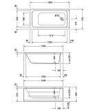Wanna Prostokątna D-Code 150x75 z Nogami i Kompletem Odpływowo-Przelewowym Simplex Chrom GRATIS 700095000000000+790127000000000+495121 Duravit