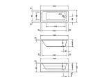 Wanna Prostokątna D-Code 160x70 z Nogami i Kompletem Odpływowo-Przelewowym Simplex Chrom GRATIS 700096000000000+790127000000000+495121 Duravit