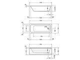 Wanna Prostokątna D-Code 170x70 z Nogami i Kompletem Odpływowo-Przelewowym Simplex Chrom GRATIS 700098000000000+790127000000000+495121 Duravit