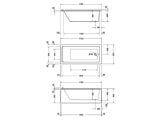 Wanna Prostokątna Starck 170x80 z Nogami i Kompletem Odpływowo-Przelewowym Simplex Chrom GRATIS 700336000000000+790100000000000+495121 Duravit