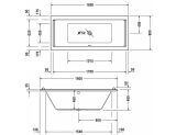Wanna Prostokątna Starck 180x80 z Nogami i Kompletem Odpływowo-Przelewowym Simplex Chrom GRATIS 700338000000000+790100000000000+495121 Duravit