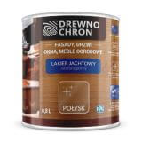 Zestaw Lakier Jachtowy UV Połysk 0,8L Drewnochron + Pędzel Włoski 70 mm GRATIS