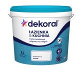 Zestaw Farba Lateksowa Łazienka&Kuchnia Maleinak Biały Mat 5L Dekoral + Pędzel Angielski 70x14mm