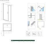 Drzwi Prysznicowe Nes 8 DWS 130 Lewe 10078110-01-01L+10078113-01-01 z uchwytem zaokrąglonym chrom 004-400002601 Radaway - OUTLET