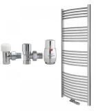 Grzejnik Łazienkowy Sail 1200x500 Chrom PUKTC-120-050-05 Z Zaworem ROGS022CFK Zehnder