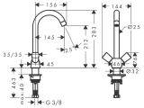 2-Uchwytowa Bateria Kuchenna Logis Chrom 71280000 Hansgrohe