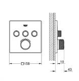 Bateria Termostatyczna Do Obsługi Dwóch Wyjść Wody Grohtherm SmartControl Moon White 29156LS0 Grohe
