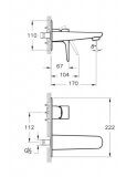 Bateria Umywalkowa X-Line Ścienna P/T A42399EXP VITRA