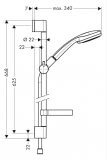 Zestaw Prysznicowy z Drążkiem 65 cm i Mydelniczką Croma 100 Vario EcoSmart Chrom 27776000 Hansgrohe