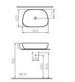 Outline Umywalka 63Cm 5993B403-0016 Vitra