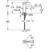 Bateria Umywalkowa Essence S DN 15 23590GN1 Brushed Cool Sunrise Grohe