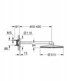 Deszczownica Z Ramieniem 430 mm, 2 Strumienie Rainshower SmartActive 310 26475000 Grohe