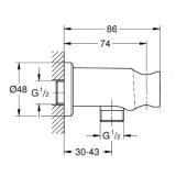 Przyłącze Kątowe Rainshower Brushed Hard Graphite 26658AL0 Grohe