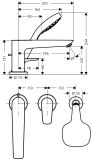 3-Otworowa Bateria Na Brzeg Wanny Talis E Chrom 71731000 Hansgrohe