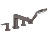 4-Otworowa Bateria Na Brzeg Wanny Talis E Czarny Chrom Szczotkowany 71748340 Hansgrohe